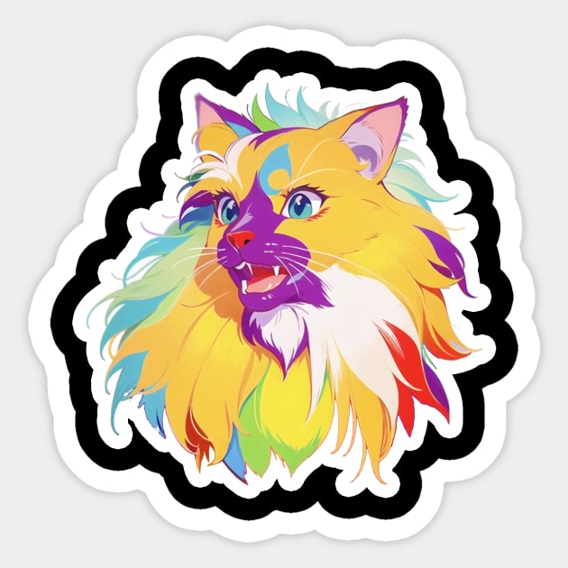 Cat Love: Cat Miaw and Cute Cat Design Sticker by LycheeDesign